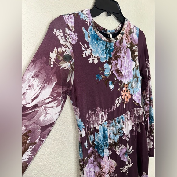 Bellamie Purple Floral Maxi Dress - Picture 2 of 4